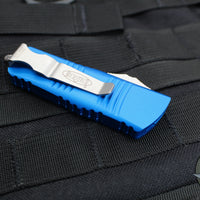 Microtech Mini Troodon OTF Knife- Tanto Edge- Blue With Stonewash Blade 240-10 BL