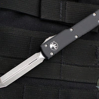 Microtech UTX-70 OTF Knife- Spartan Edge- Black Handle- Apocalyptic Plain Edge Blade 249-10 AP
