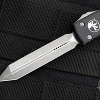 Microtech UTX-70 OTF Knife- Spartan Edge- Black Handle- Apocalyptic Plain Edge Blade 249-10 AP
