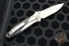 Microtech Socom Bravo- Single Edge- Bead Blast Finish Titanium Handle with Carbon Fiber Scales- Bronze Pivot Collar- Part Serrated Blade 260-8 CFTI