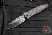 Microtech Socom Bravo- Tanto Edge-  DLC Finished Titanium Handle with Carbon Fiber Scales- Black DLC Finished Plain Edge- DLC HW 261-1 DLCTCFTIS