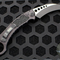 Microtech Hawk Karambit Out The Side (OTS) Auto- Tactical- Black Handle- Black Plain Edge Blade 266-1 T RINGED