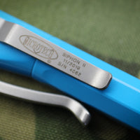 Microtech Light Blue Siphon II Stainless Steel Pen 401-SS-LB