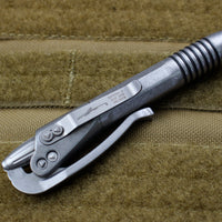 Microtech Engraved Claw Logo Siphon II Stonewashed Stainless Steel 401-SS-SWSC