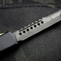 Microtech UTX-70 Black Body Hellhound Blade (OTF) Damascus Blade 419-16