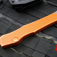 Microtech Halo VI Hellhound with Distressed Orange Handle Apocalyptic Stonewash Blade 519-10 DOR
