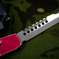 Microtech Halo VI Hellhound with Distressed Red Handle Stonewash Blade 519-10 DRD