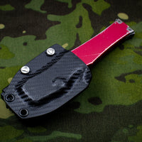 Microtech Halo VI Hellhound with Distressed Red Handle Stonewash Blade 519-10 DRD