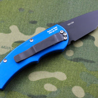 Protech Runt Blue Body Black Tanto Edge Blade Out The Side (OTS) Auto Knife 5415-BLUE