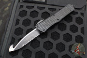 Microtech Combat Troodon OTF Knife- Frag- Tactical HS RESCUE- Black Handle- Black Full Serrated Blade 601-3 THS