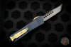 Troodon Hellhound Black Handle Damascus Blade With Bronze Hardware 619-16