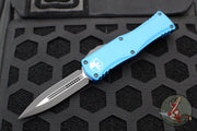 Microtech Hera- Double Edge- Blue Handle With Black Plain Edge Blade 702-1 BL