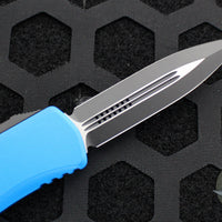 Microtech Hera- Double Edge- Blue Handle With Black Plain Edge Blade 702-1 BL