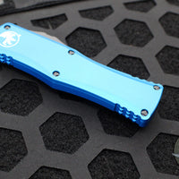Microtech Hera- Double Edge- Blue Handle With Black Plain Edge Blade 702-1 BL