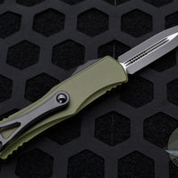 Microtech Hera- Double Edge- OD Green Handle With Black Plain Edge Blade 702-1 OD
