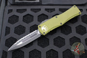 Microtech Hera- Double Edge- OD Green Handle With Black Full Serrated Edge Blade 702-3 OD