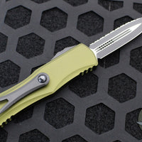 Microtech Hera- Double Edge- OD Green Handle With Black Full Serrated Edge Blade 702-3 OD