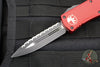 Microtech Hera- Double Edge- Red Handle With Black Full Serrated Edge Blade 702-3 RD