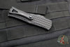 Microtech Hera OTF Knife- Frag Handle- Double Edge- Black Handle- Black Full Serrated Blade 702-3 TFRS