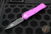 Microtech Hera- Double Edge- Violet Handle With Black Full Serrated Edge Blade 702-3 VI