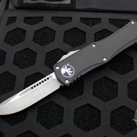 Microtech Hera OTF Knife- Single Edge- Black Handle- Apocalyptic Standard 703-10 AP
