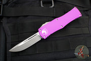 Microtech Hera OTF Knife- Single Edge- Violet Handle- Apocalyptic Standard 703-10 APVI