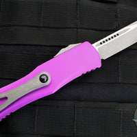 Microtech Hera OTF Knife- Single Edge- Violet Handle- Apocalyptic Standard 703-10 APVI