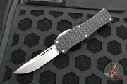 Microtech Hera OTF Knife- Frag- Single Edge- Black Frag Handle- Stonewash Plain Edge 703-10 FRS