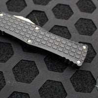Microtech Hera OTF Knife- Frag- Single Edge- Black Frag Handle- Stonewash Plain Edge 703-10 FRS
