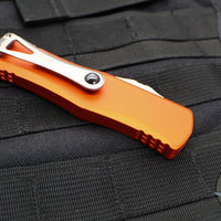 Microtech Hera OTF Knife- Single Edge- Orange Handle- Stonewash Standard 703-10 OR
