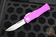 Microtech Hera OTF Knife- Single Edge- Violet Handle- Stonewash Standard 703-10 VI