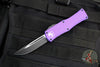 Microtech Hera OTF Knife- Single Edge- Purple Handle- Black Standard 703-1 PU