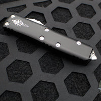 Microtech UTX-85 OTF Knife- Hellhound Edge- Black With Stonewash Blade 719-10 S
