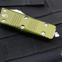 Microtech Mini Troodon OTF Knife- Hellhound Edge- OD Green Handle- Stonewash Blade 819-10 ODS