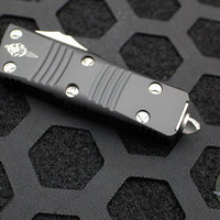 Microtech Mini Troodon OTF Knife- Hellhound Edge- Black Handle- Stonewash Blade 819-10 S