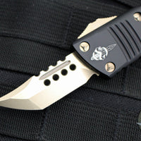 Microtech Mini Troodon OTF Knife- Hellhound Edge- Black Handle-Bronze Finished Blade 819-13 S