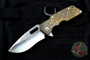 Attn2Detail Mercantile- Mark I Large Custom Folder Milled Pattern Ti Handle Satin Recurve Blade