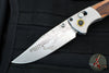 Benchmade Mini Crooked River- Artist Series- Elk-  Engraved Aluminum and Wood Scales- Stonewash Blade Ivory G-10 backspacer 15085-2201