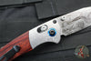 Benchmade Mini Crooked River- Artist Series- Pheasant-  Engraved Aluminum and Wood Scales- Stonewash Blade Ivory G-10 backspacer 15085-2204