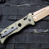 Benchmade Adamas Flat Earth Brown Drop Point Olive Drab G-10 Scales 275FE-2