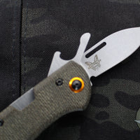Benchmade Weekender Folder Knife- Two Slip Joint Blades and Opener- Dark Brown Micarta Scales 317-1