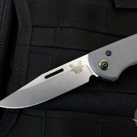Benchmade Weekender Folder Knife- Two Slip Joint Blades and Opener- Cool Gray G-10 Scales 317
