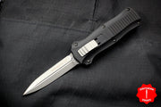Benchmade Mini Infidel OTF Auto Knife- Double Edge- Black Handle- Satin Plain Edge 3350