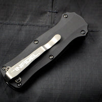 Benchmade Mini Infidel OTF Auto Knife- Double Edge- Black Handle- Satin Plain Edge 3350