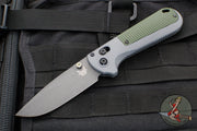 Benchmade Redoubt- Drop Point- Gray Grivory Scales- Black Plain Edge Blade 430BK