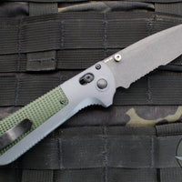 Benchmade Redoubt- Drop Point- Gray Grivory Scales- Black Serrated Edge Blade 430SBK