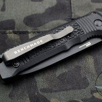 Benchmade Casbah Out The Side OTS Black Body With Black Drop Point Part Serrated Blade 4400SBK