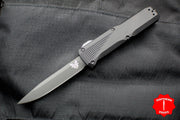 Benchmade Phaeton Single Edge OTF Auto Black Handle With Black Plain Edge 4600DLC