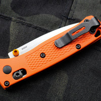 Benchmade Mini Bugout- Drop Point- Orange Handle-Satin Blade 533
