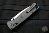 Benchmade Bugout Carbon Fiber Handle Satin Drop Point Blade Blue Hardware 535-3